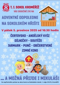 Adventní odpoledne na sokolském hřišti.... a možná přijde i Mikuláš