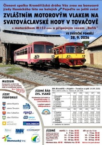 Svatováclavské výletní vlaky mezi Kroměříží a Tovačovem