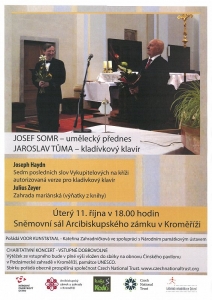 Charitativní koncert Josef Somr a Jaroslav Tůma v Arcibiskupském zámku v Kroměříži