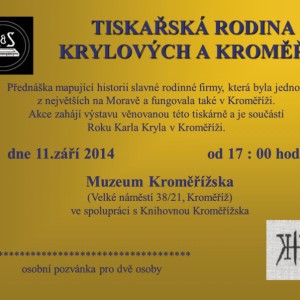 Tiskařská rodina Krylů a Kroměříž - přednáška
