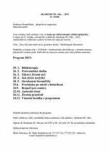 Akademie III. věku - Biblioterapie