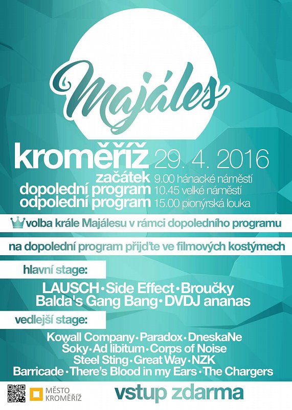 Studentský Majáles 2016 v Kroměříži - plakát akce