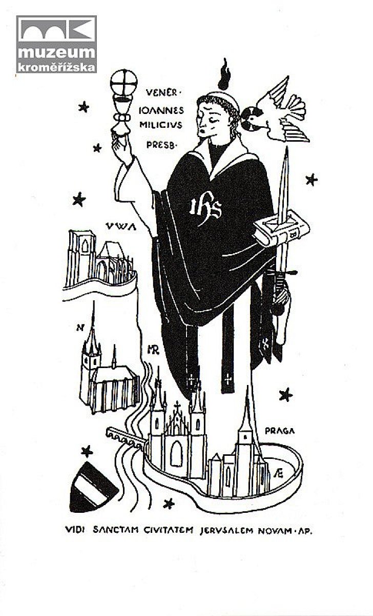 Jan Milíč z Kroměříže, Z. V. Bouše, 1939. Převzato z Kopecký, Jan Milíč z Kroměříže a Jan z Jenštejna, 1999 | Zdroj: Muzeum Kroměřížska