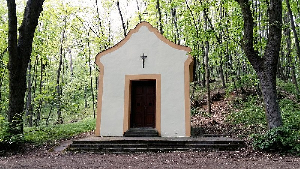 Kaplička Panny Marie v lese u Karlovic