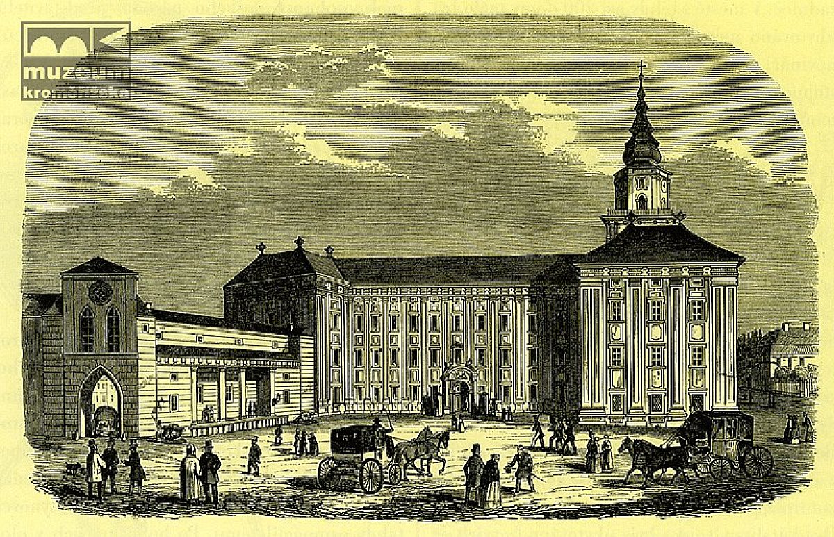 Zámek v době zasedání ústavodárného říšského sněmu v Kroměříži 1848-49 | Zdroj: Muzeum Kroměřížska