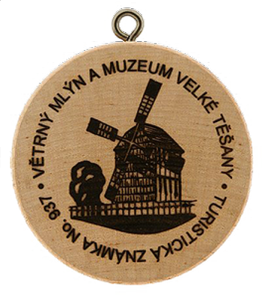 Turistická známka - Větrný mlýn a muzeum Velké Těšany