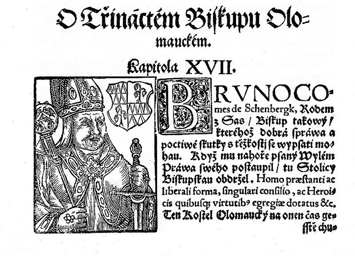 Biskup Bruno, převzato z Paprocký, Zrcadlo, faksimile 1993